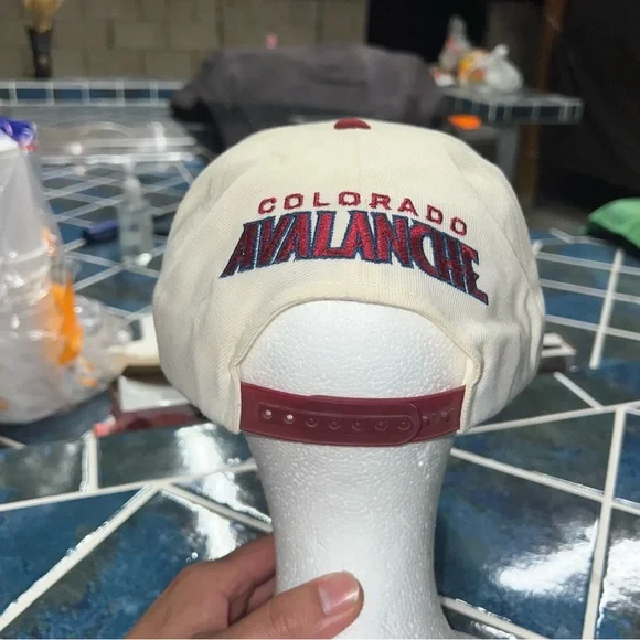 Vintage 90s Colorado Avalanche NHL Snapback Hat Adjustable Drew Pearson Hockey